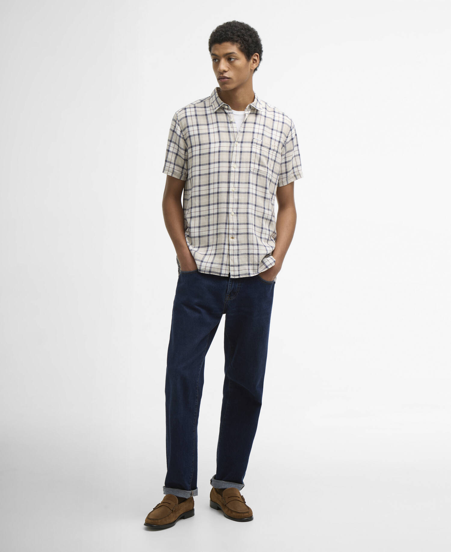 Midfield Tartan Regular Short-Sleeved Shirt Oban Mist Tartan image number 1