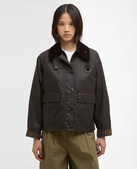 Women's Spey Waxed Jacket Olive-Classic