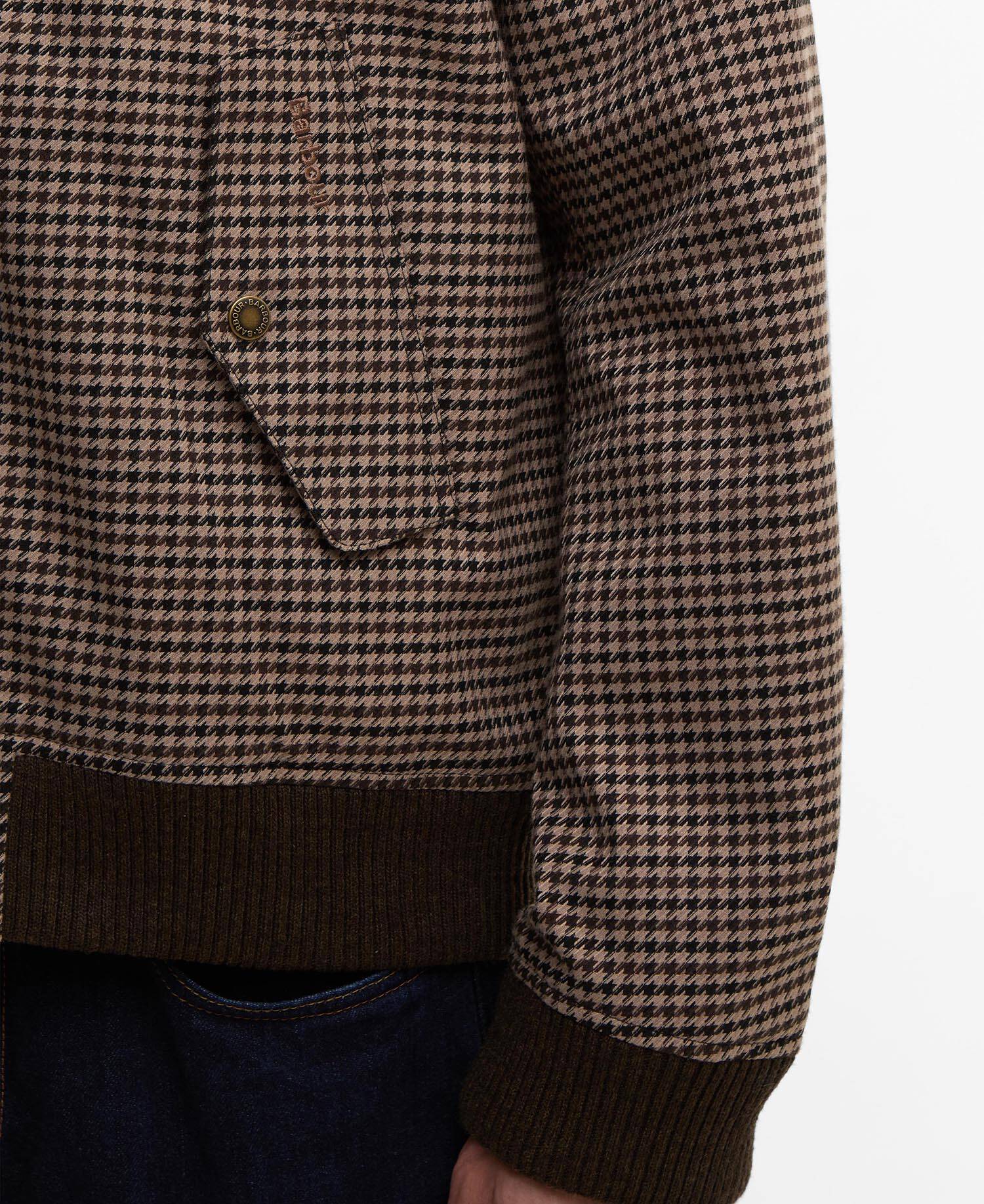 Barbour x Baracuta Porton Showerproof Jacket Brown Houndstooth image number 5