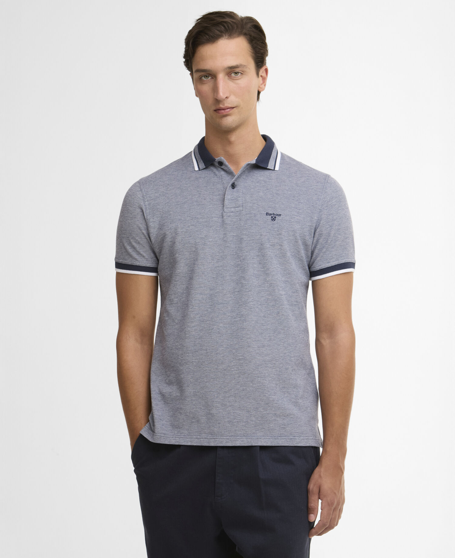 Polo Castleford leggermente aderente Navy