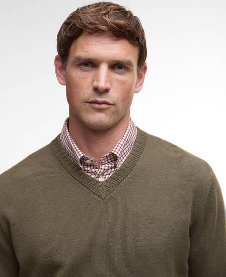 Kelson V-Neck Jumper Olive Kelson V-Neck Jumper Olive