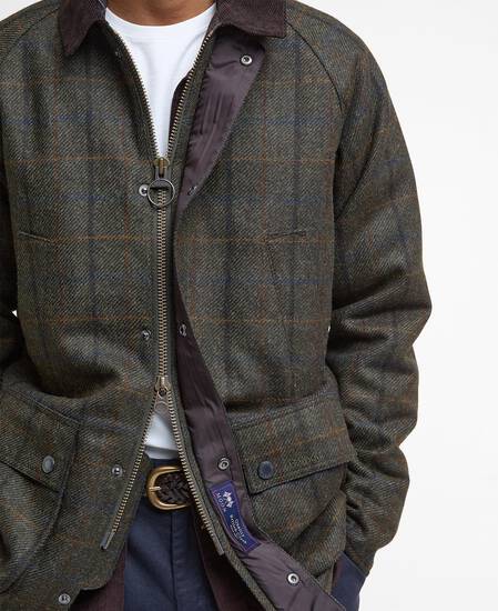 Giacca in lana Bedale con motivo a scacchi Brown