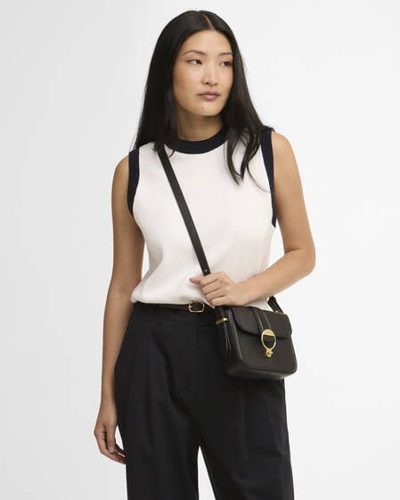 Mini borsa a tracolla in pelle Rosa Black