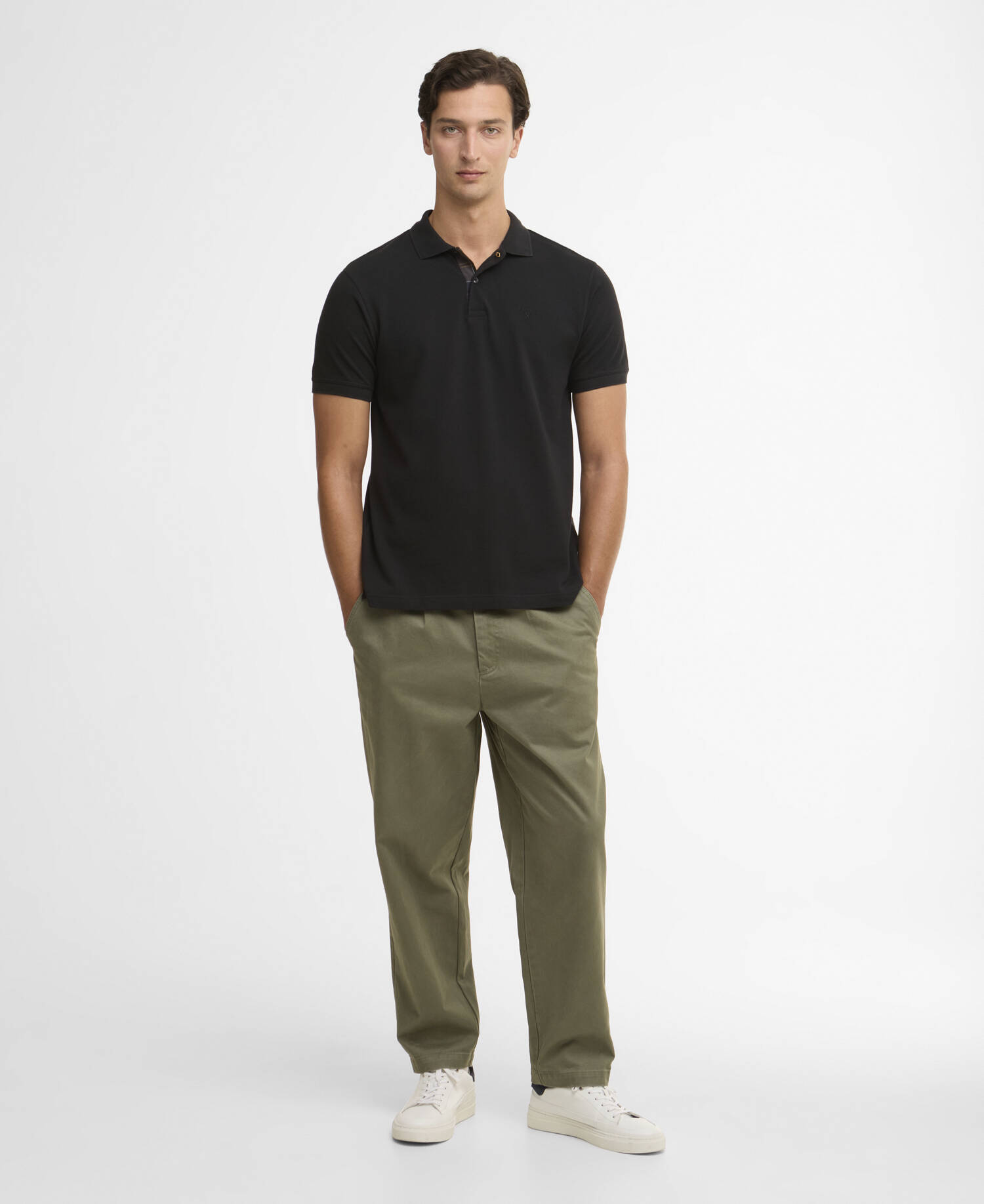 Pima Cotton Tailored Polo Black image number 1