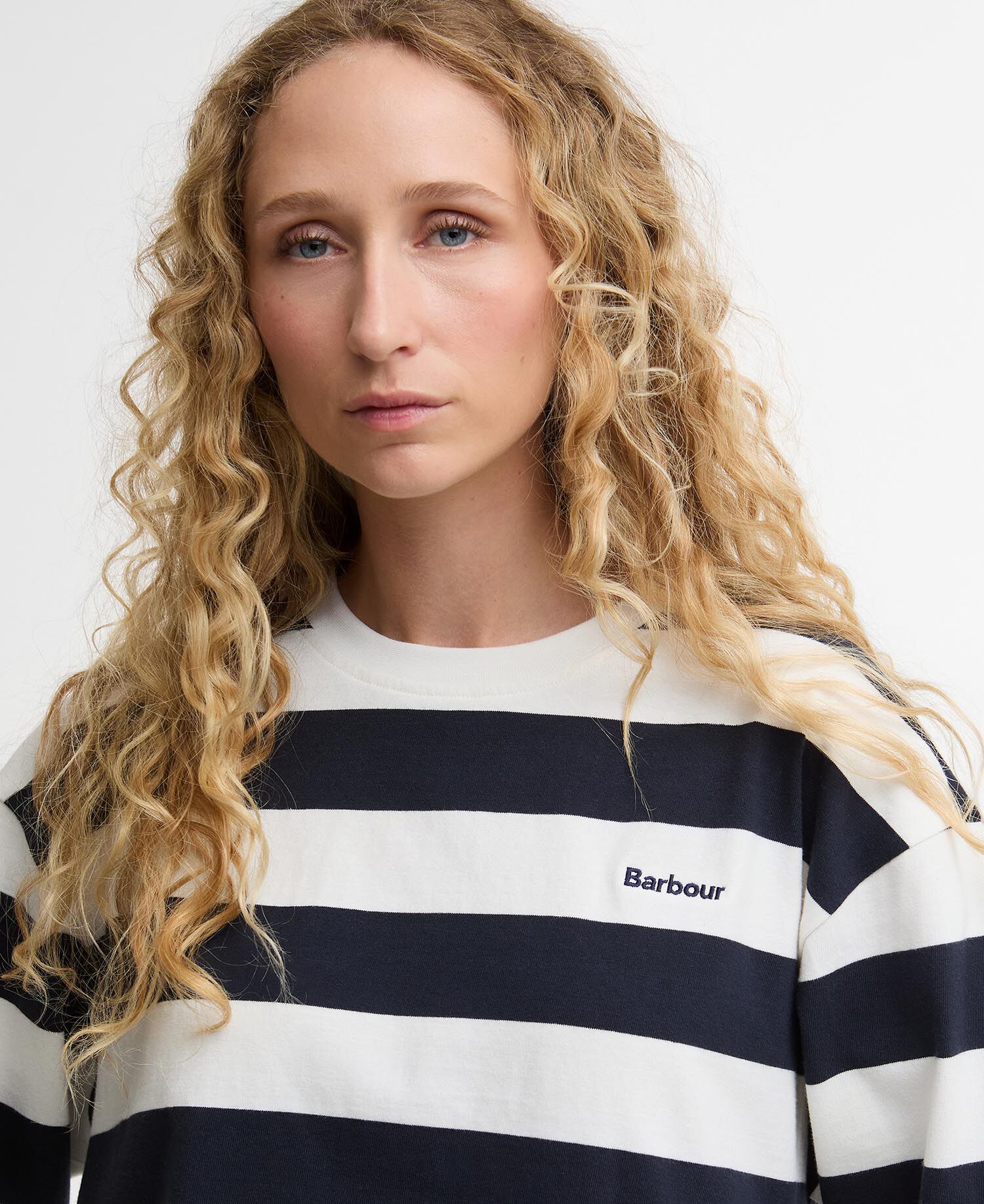 Cartmel Striped Long-Sleeved T-Shirt Cloud/Dark Navy Stripe