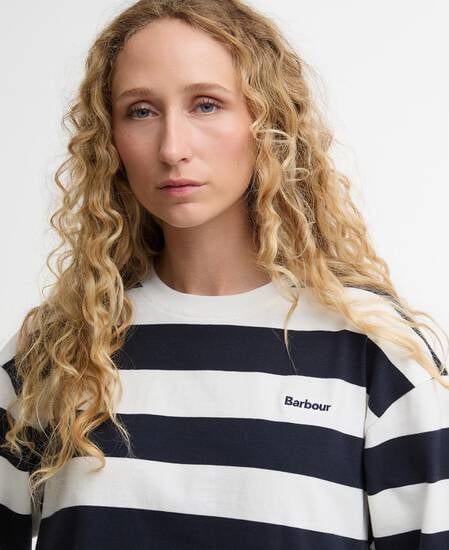 Cartmel Striped Long-Sleeved T-Shirt Cloud/Dark Navy Stripe