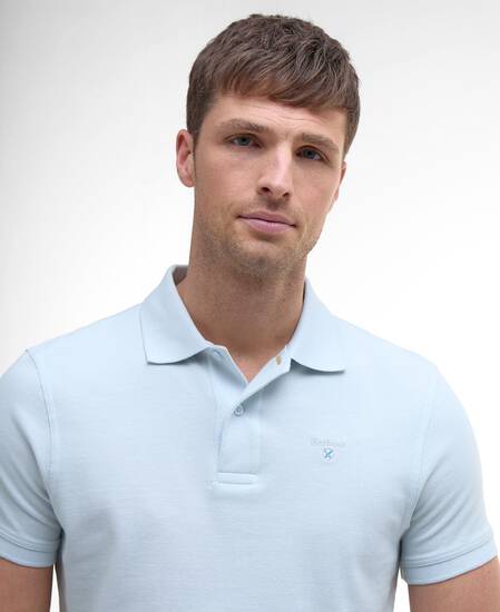 Sports Short-Sleeved Polo Shirt Bleached Blue Sports Short-Sleeved Polo Shirt Bleached Blue