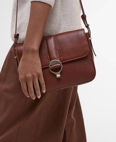 Rosa Leather Crossbody Bag Brown