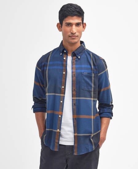 Dunoon Tailored Long-Sleeved Shirt Midnight Tartan