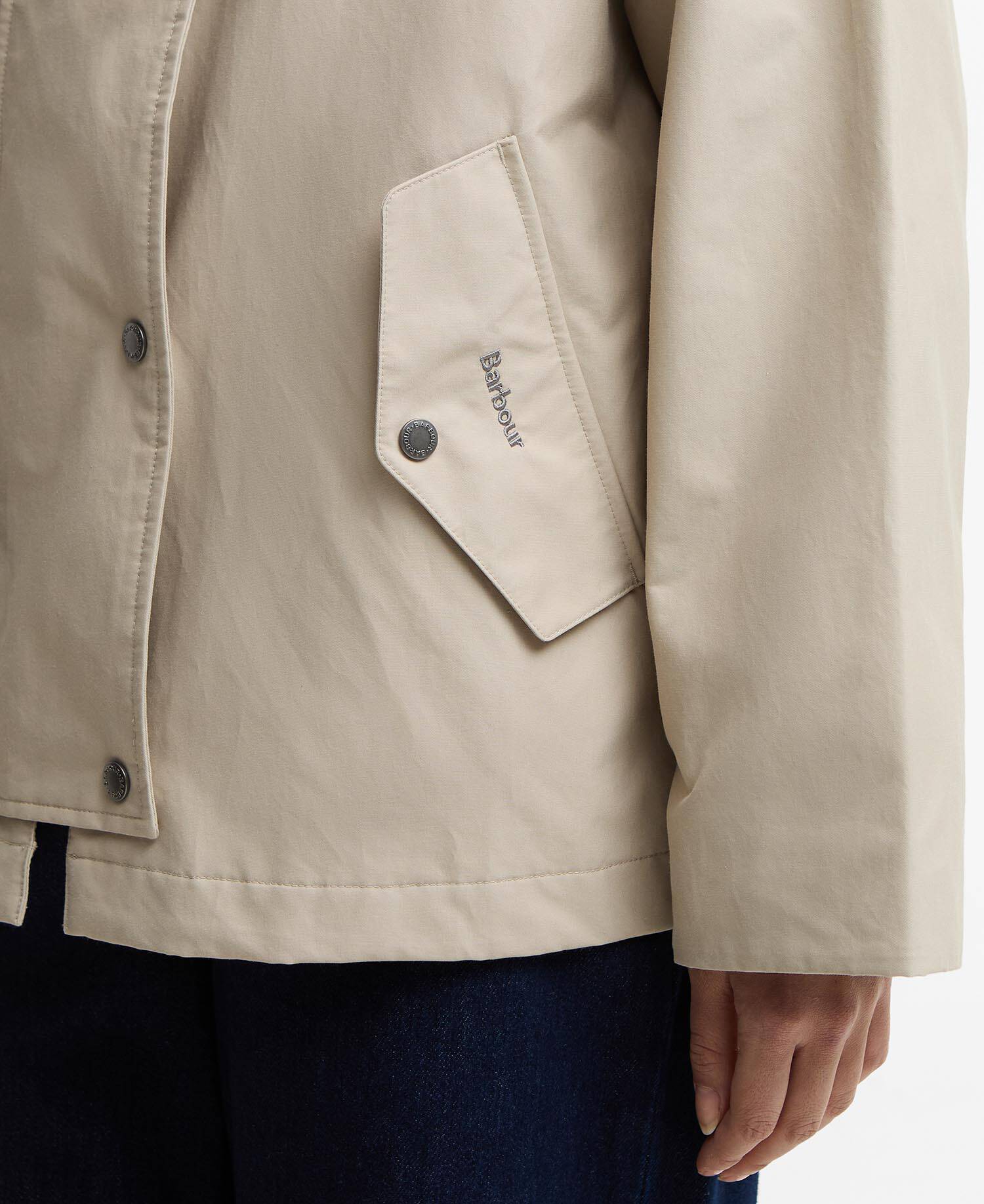 Jacke Kingswood Showerproof Light Sand/Navy Gingham image number 4