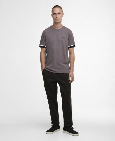 Deep Cuff Evan Tipped T-Shirt Aluminium