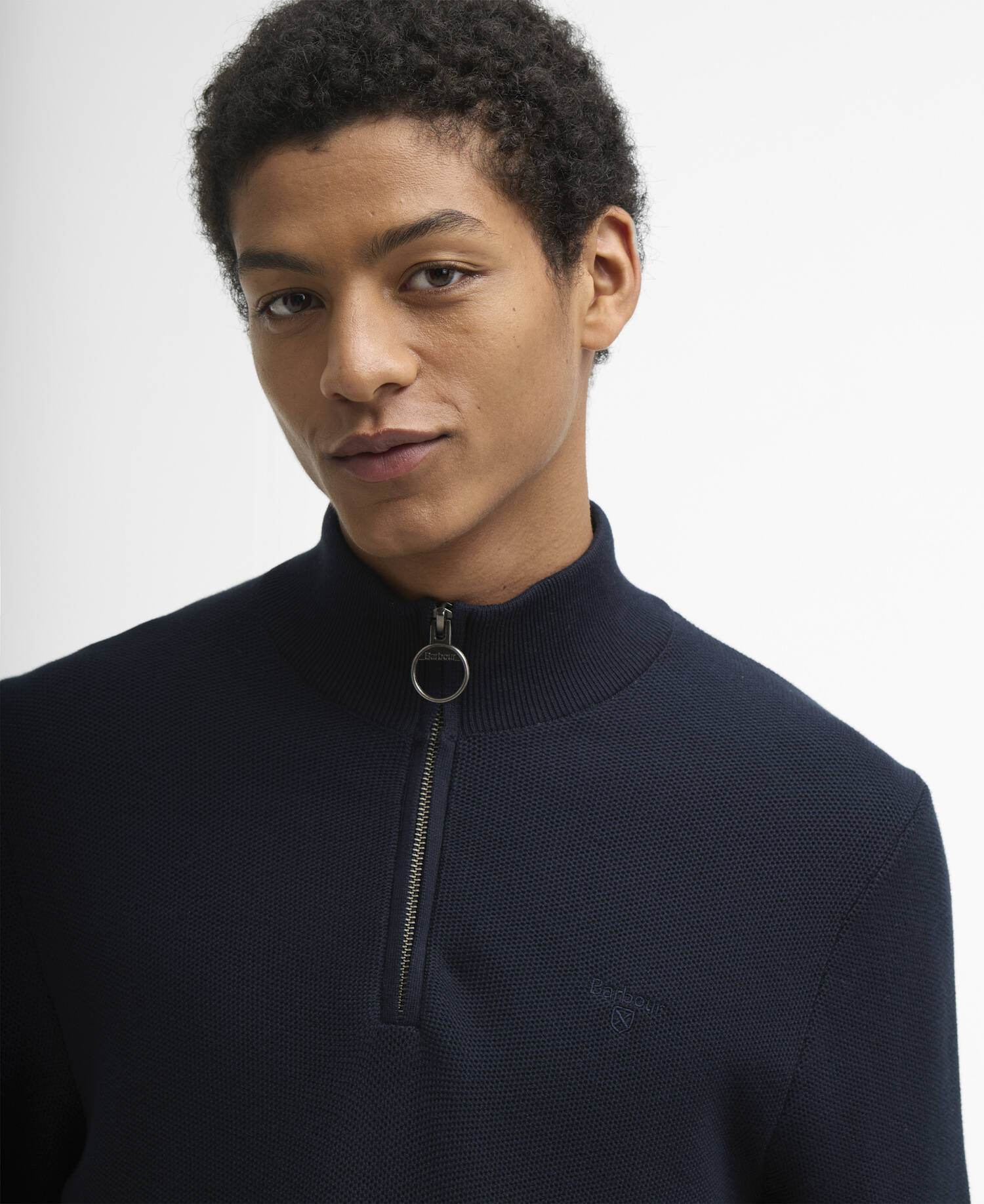 Pullover Essential Honeycomb Half-Zip Navy image number 3