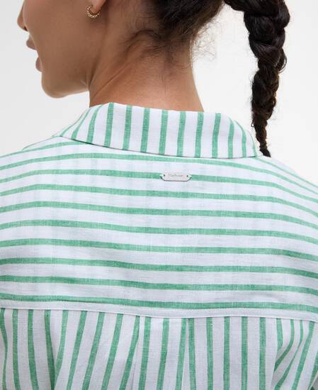 Abby Striped Midi Dress Kelly Green/White Stripe