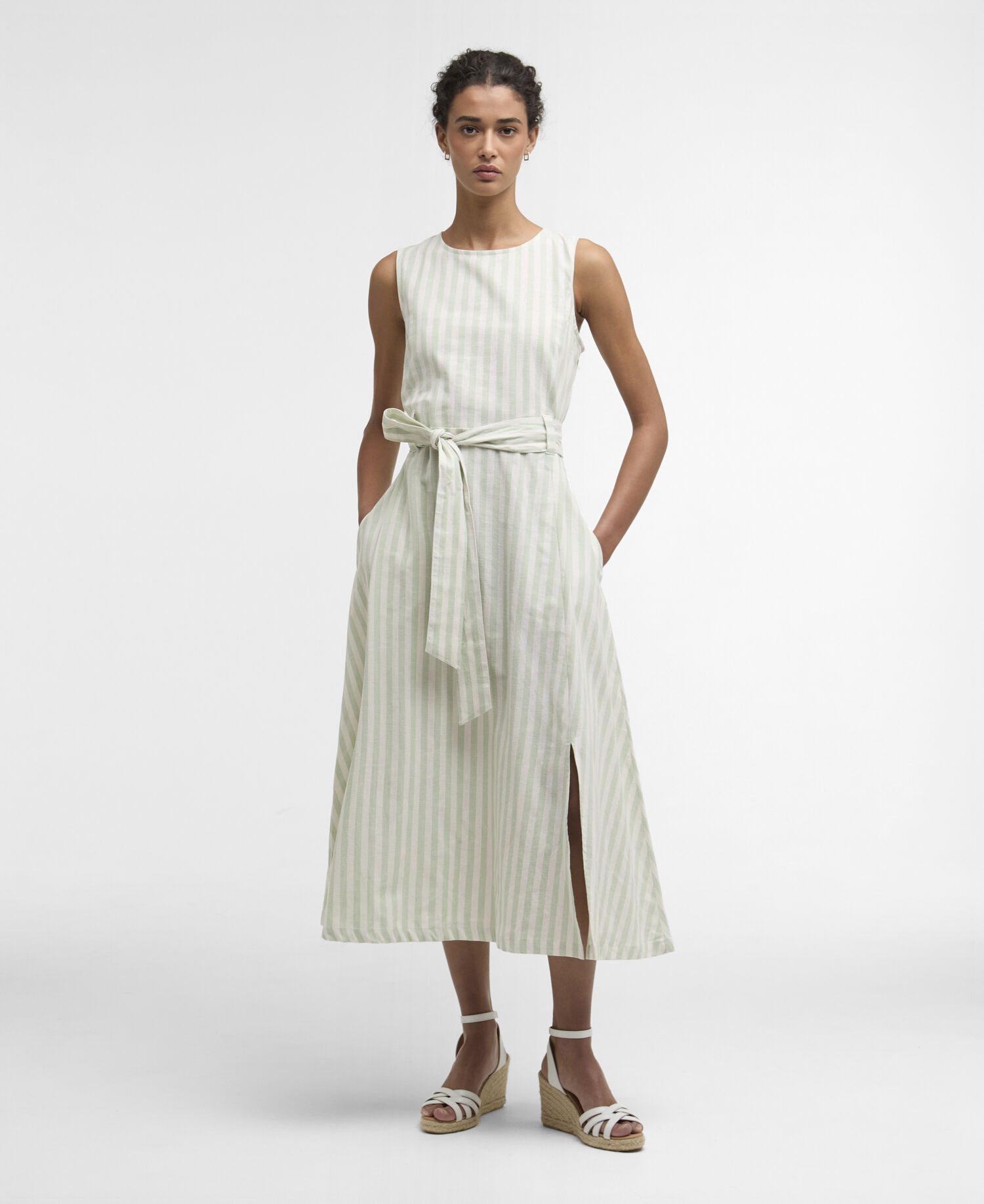Kleid Inez Striped Midi Spearmint Stripe