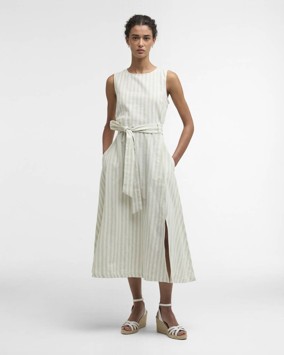 Inez Striped Midi Dress