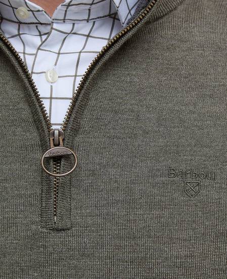 Felpa con mezza zip Loyton Merino Olive Marl Felpa con mezza zip Loyton Merino Olive Marl
