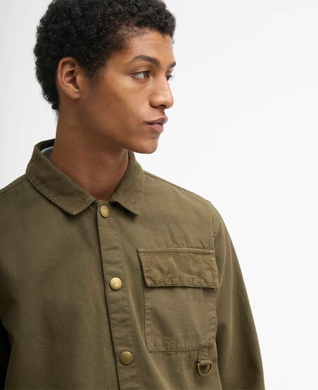 Overshirt Declan con lavorazione patchwork Ivy Green