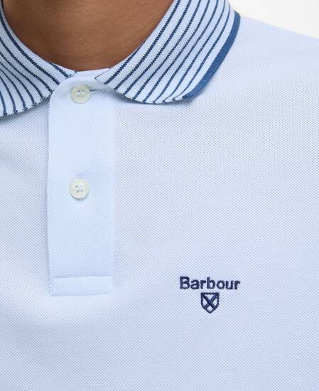 Denwick Short-Sleeved Polo Shirt Bleached Blue Denwick Short-Sleeved Polo Shirt Bleached Blue
