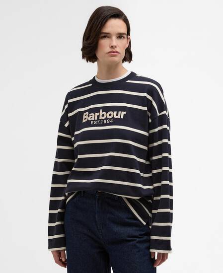 Maeve Top Dark Navy/Ecru Stripe