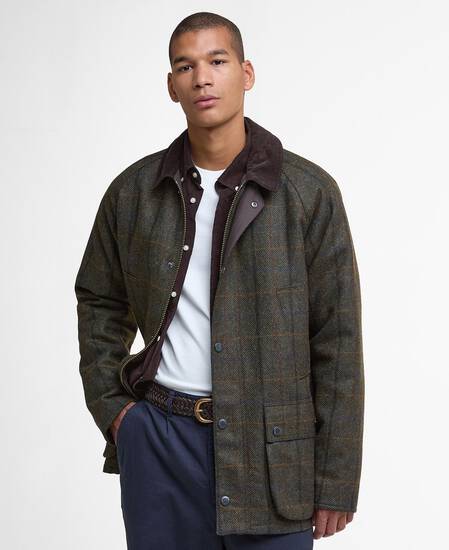 Giacca in lana Bedale con motivo a scacchi Brown