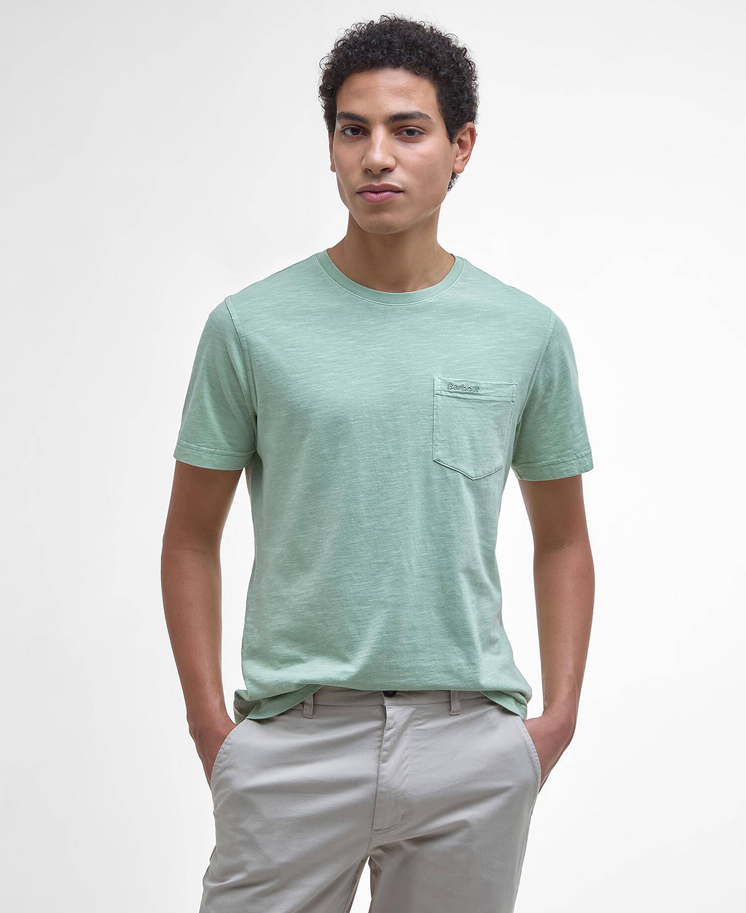 T-shirt con taschino tinta con pigmenti image number 5