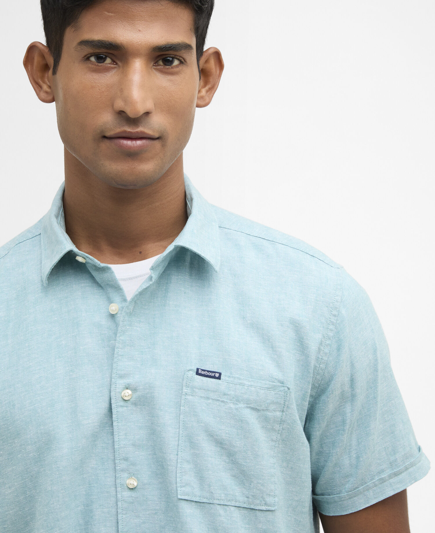Nelson Regular Short-Sleeved Shirt Light Teal