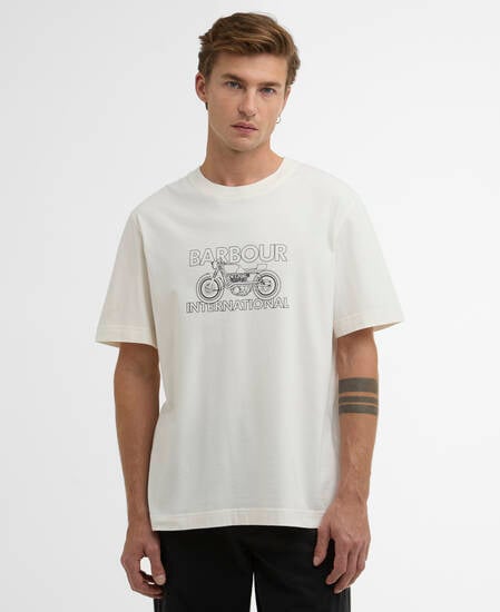 T-shirt con stampa Cowl Motorbike Whisper White