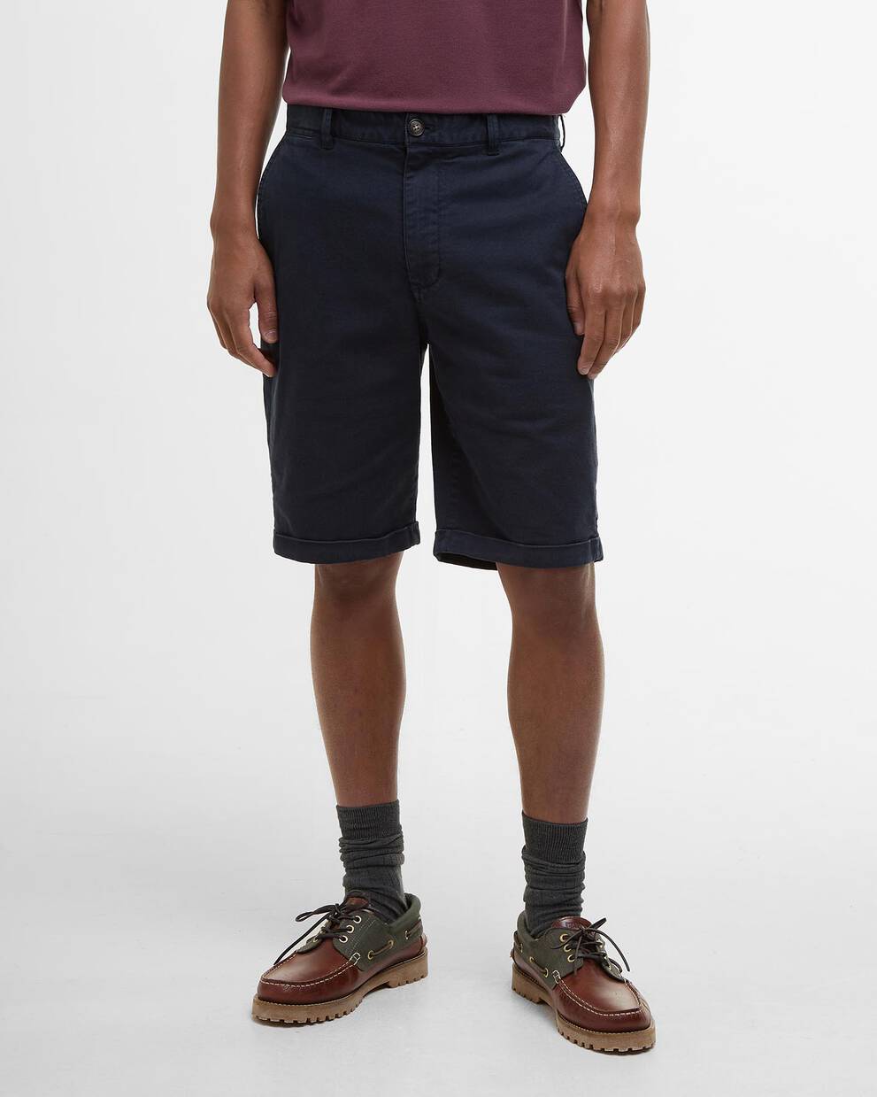 Shorts chino in twill lavato