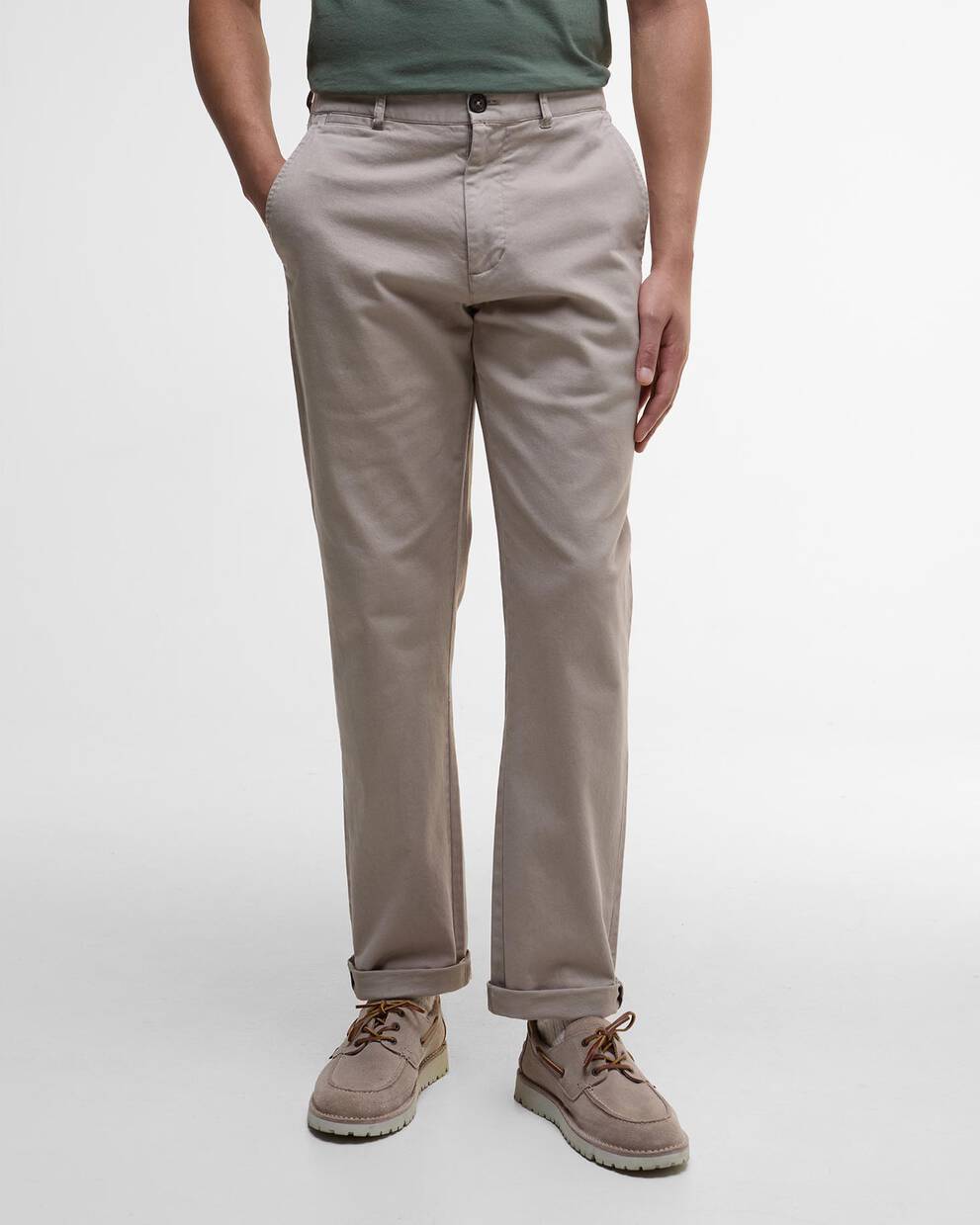 Washed Stretch Tailored Trousers