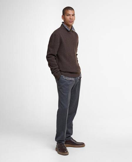 Stonesand Funnel-Neck Jumper Dark Oak