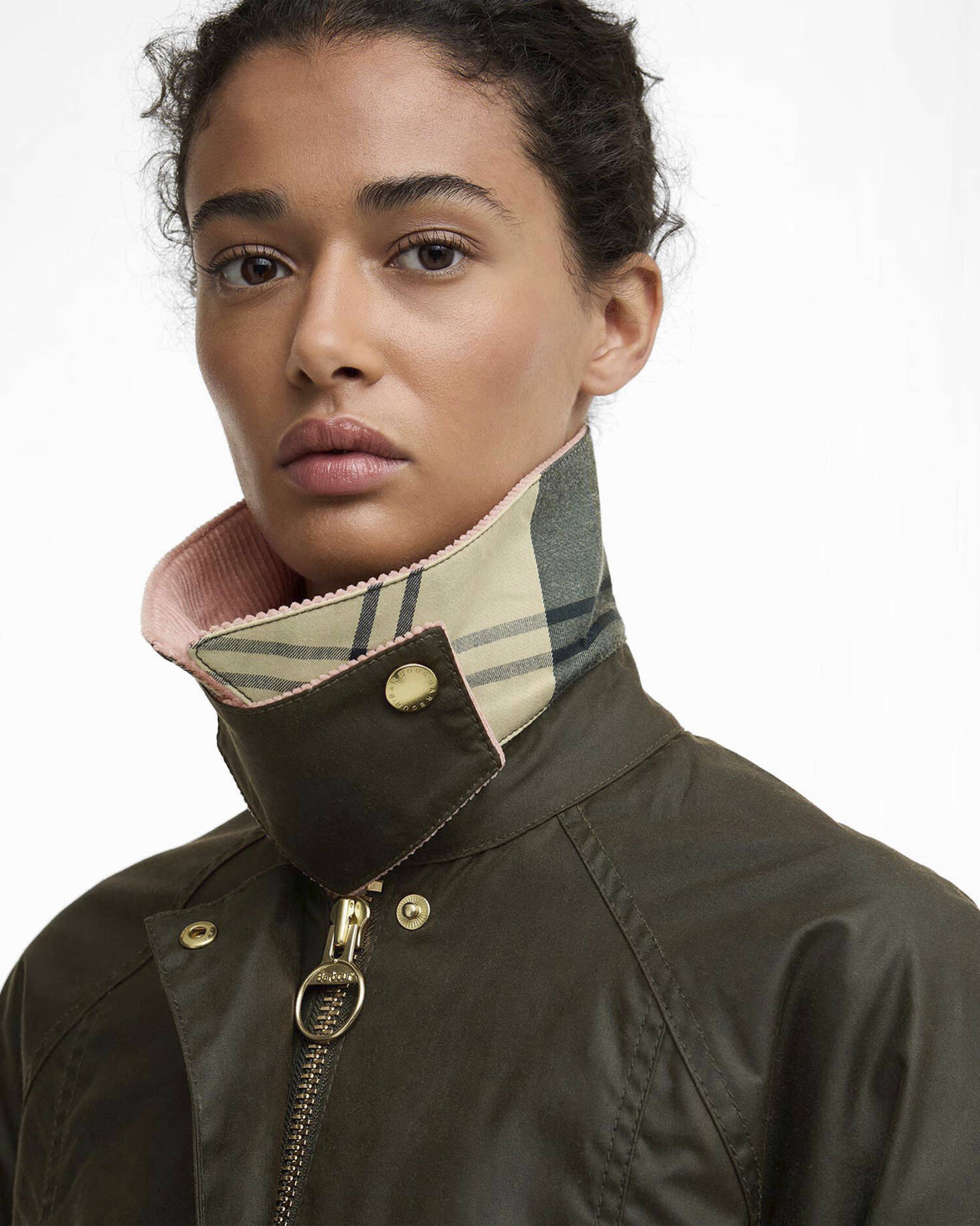 Cropped Beadnell Waxed Jacket Archive Olive/Ancient/Gardenia image number 3