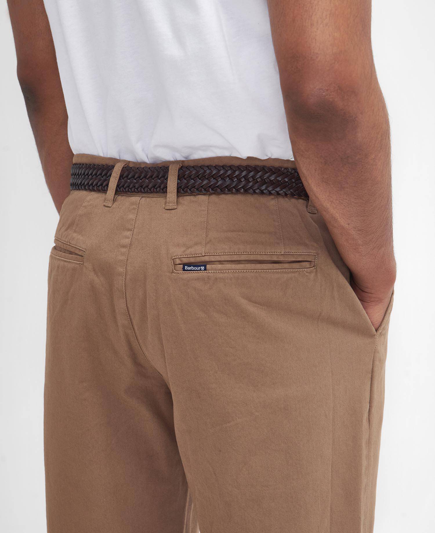 Pantaloni in tessuto stretch lavato dalla vestibilità leggermente aderente image number 4