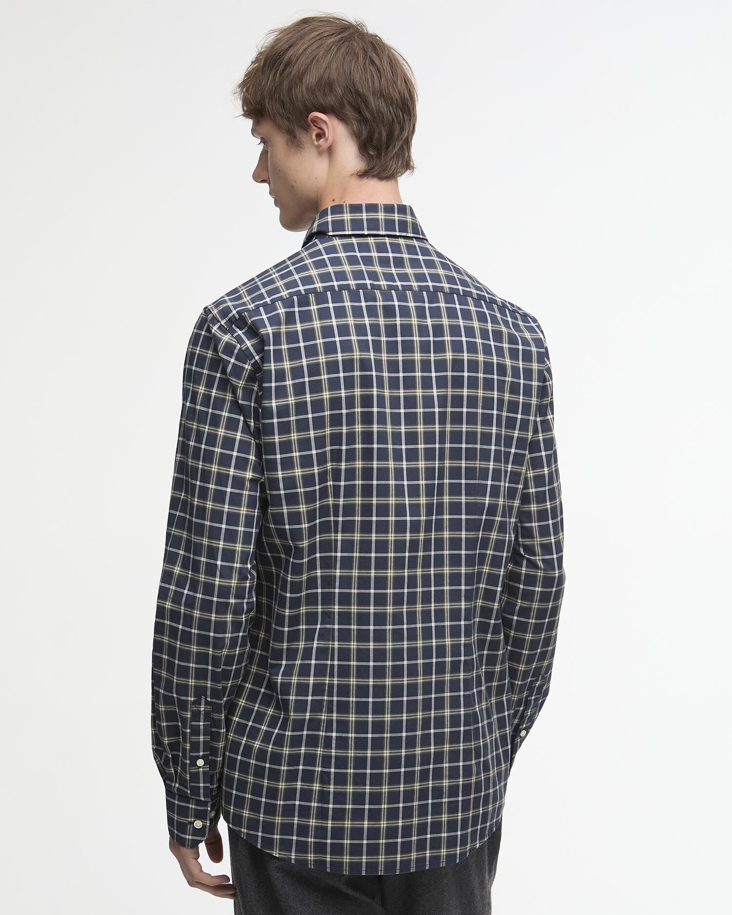 Bramham Checked Tailored Shirt Navy