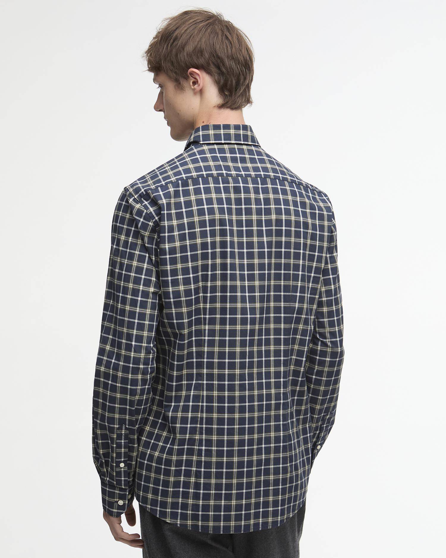 Bramham Checked Tailored Shirt Navy image number 2