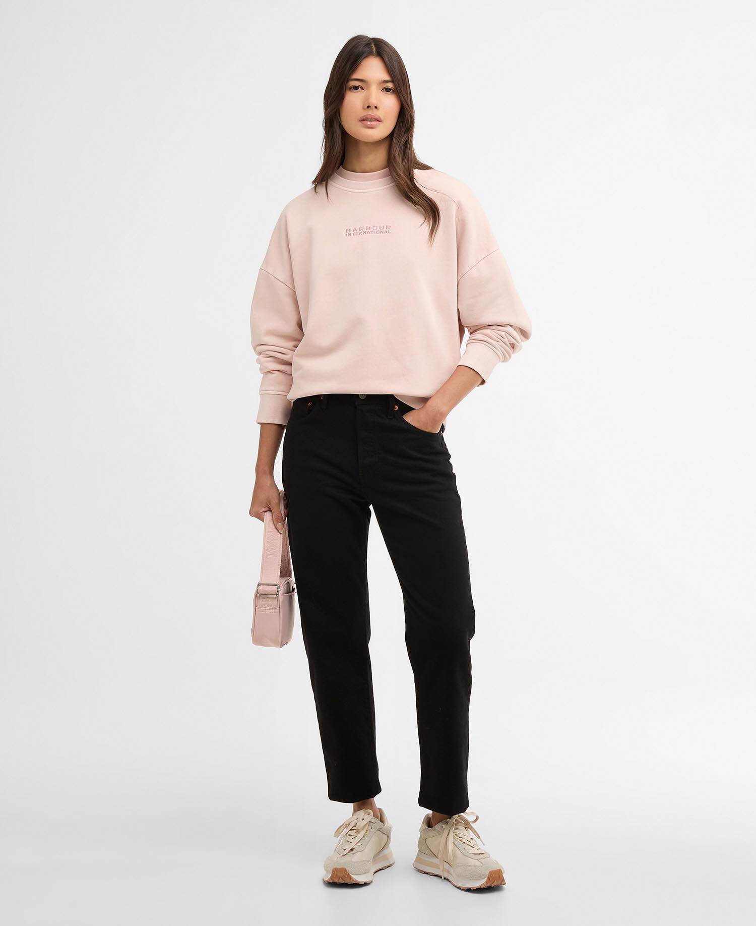 Lyra Crew Neck Jumper Washed Desert Pink image number 1