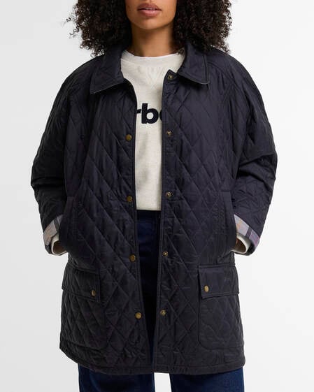 Summer Beadnell Plus-Size Quilted Jacket Navy