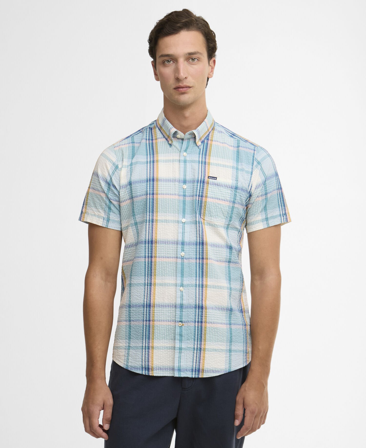 Rockcliffe Tailored Short-Sleeved Shirt Light Teal