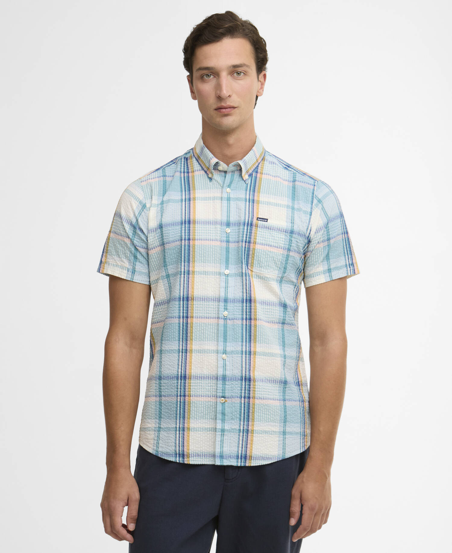 Rockcliffe Tailored Short-Sleeved Shirt Light Teal image number 0