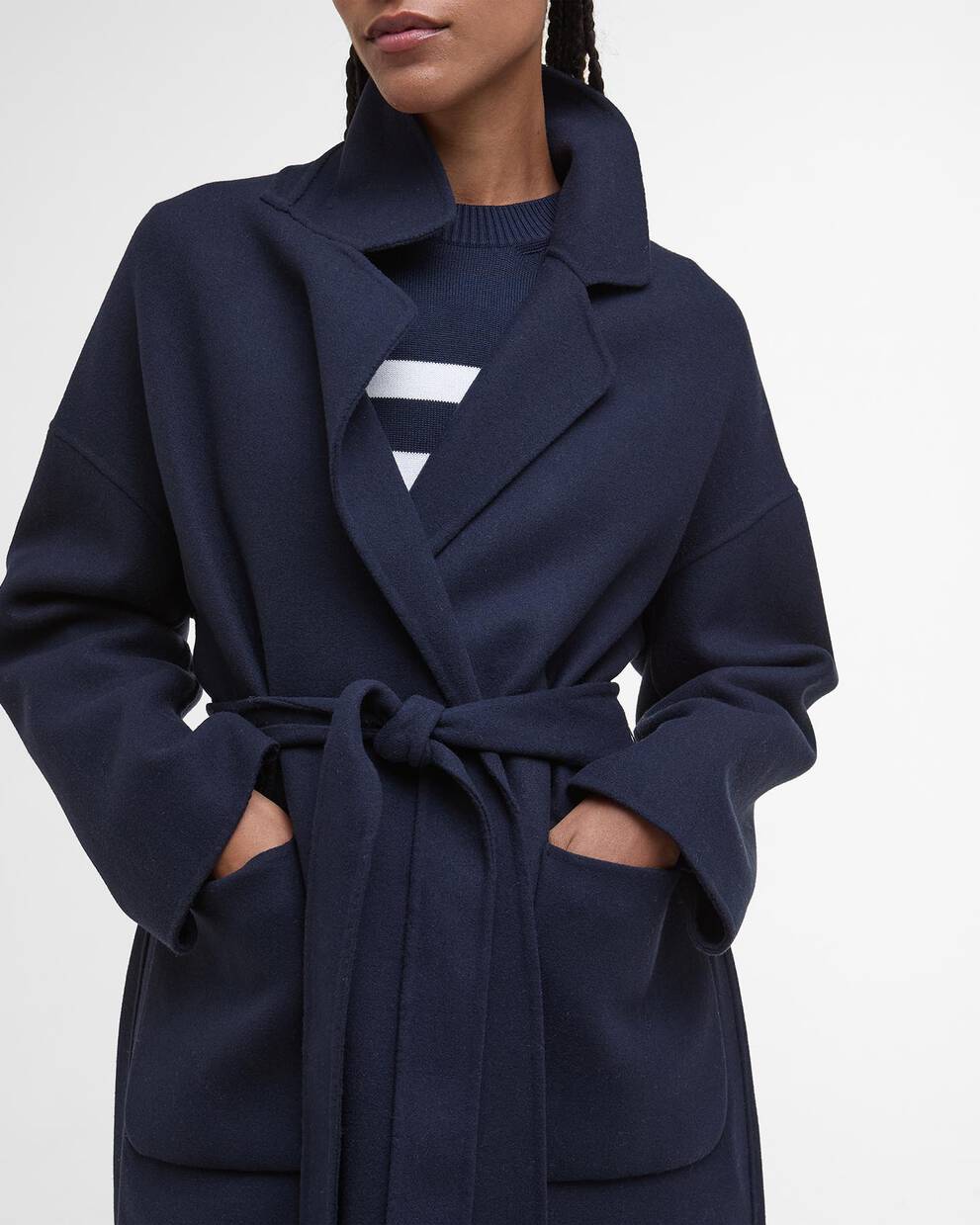 Cappotto avvolgente in lana Rachel