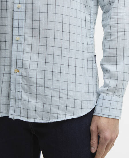 Belleview Tattersall Tailored Shirt Sky