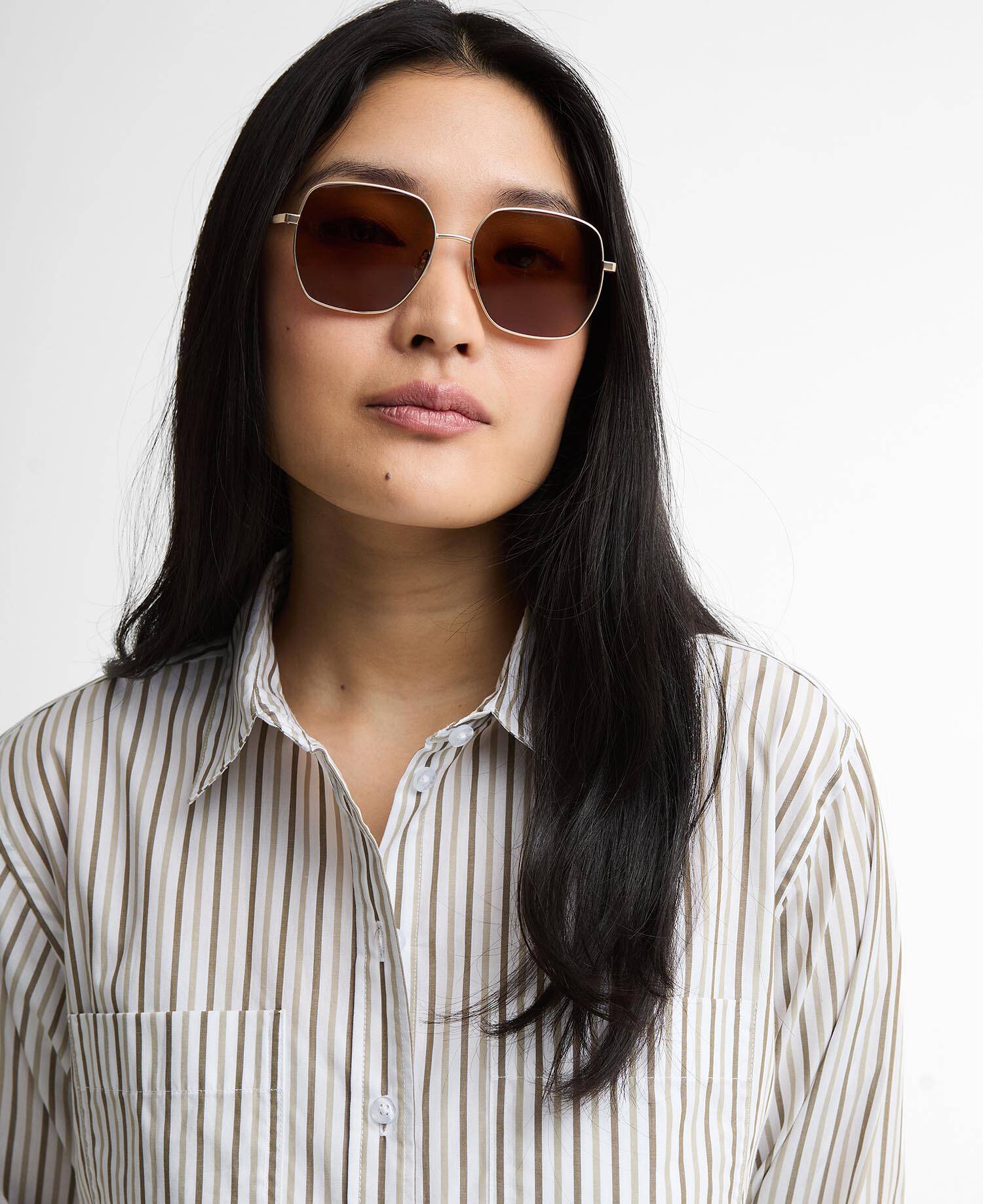Bethany Square Sunglasses Gold / Tortoise Shell image number 1