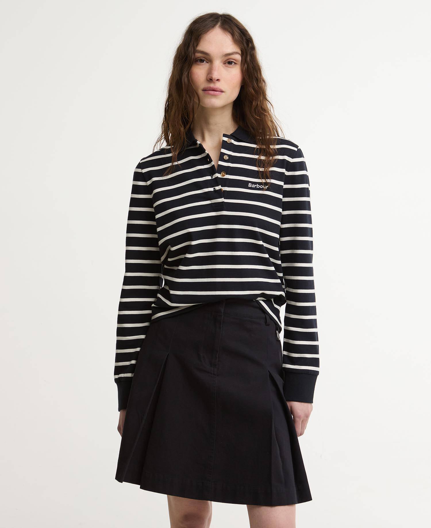 Ashwell Striped Rugby Shirt Dark Navy Stripe image number 0