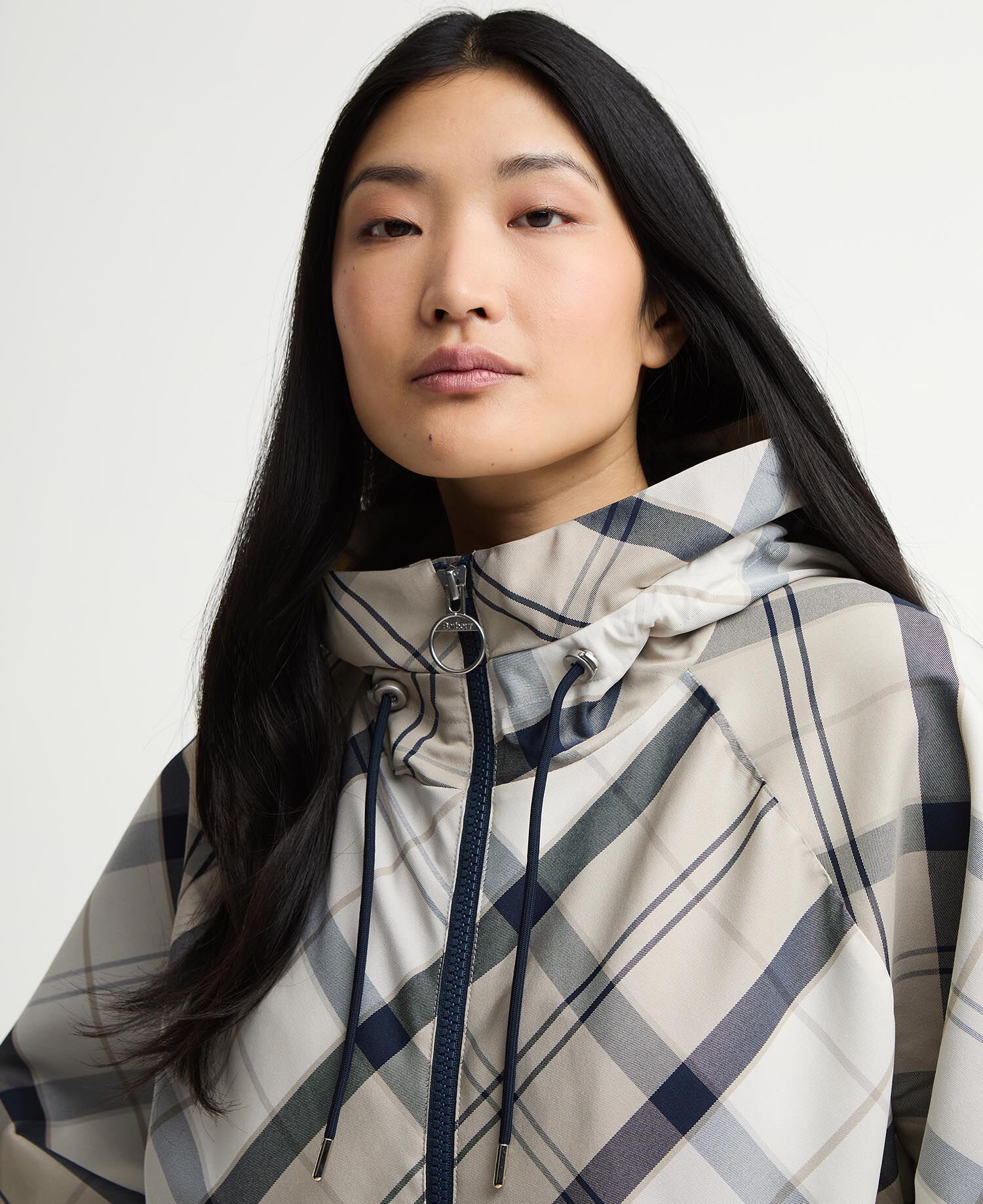 Kinsale Tartan Showerproof Cape Dress Navy Tartan