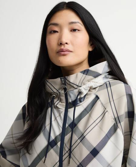 Kinsale Tartan Showerproof Cape Dress Navy Tartan