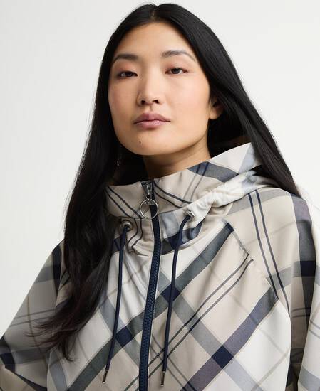 Kinsale Tartan Showerproof Cape Dress Navy Tartan