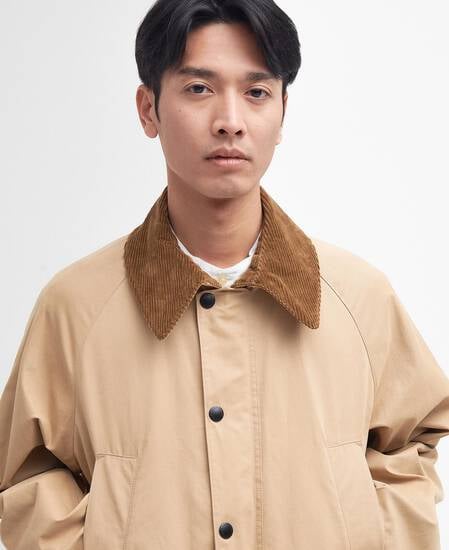 Peached Oversized Bedale Casual Jacket Stone
