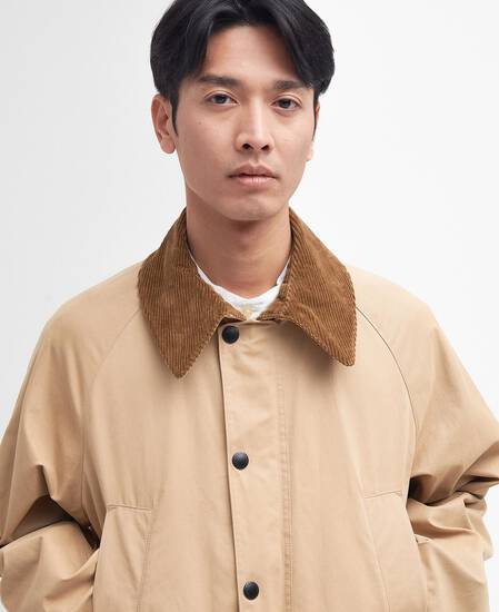 Peached Oversized Bedale Casual Jacket Stone