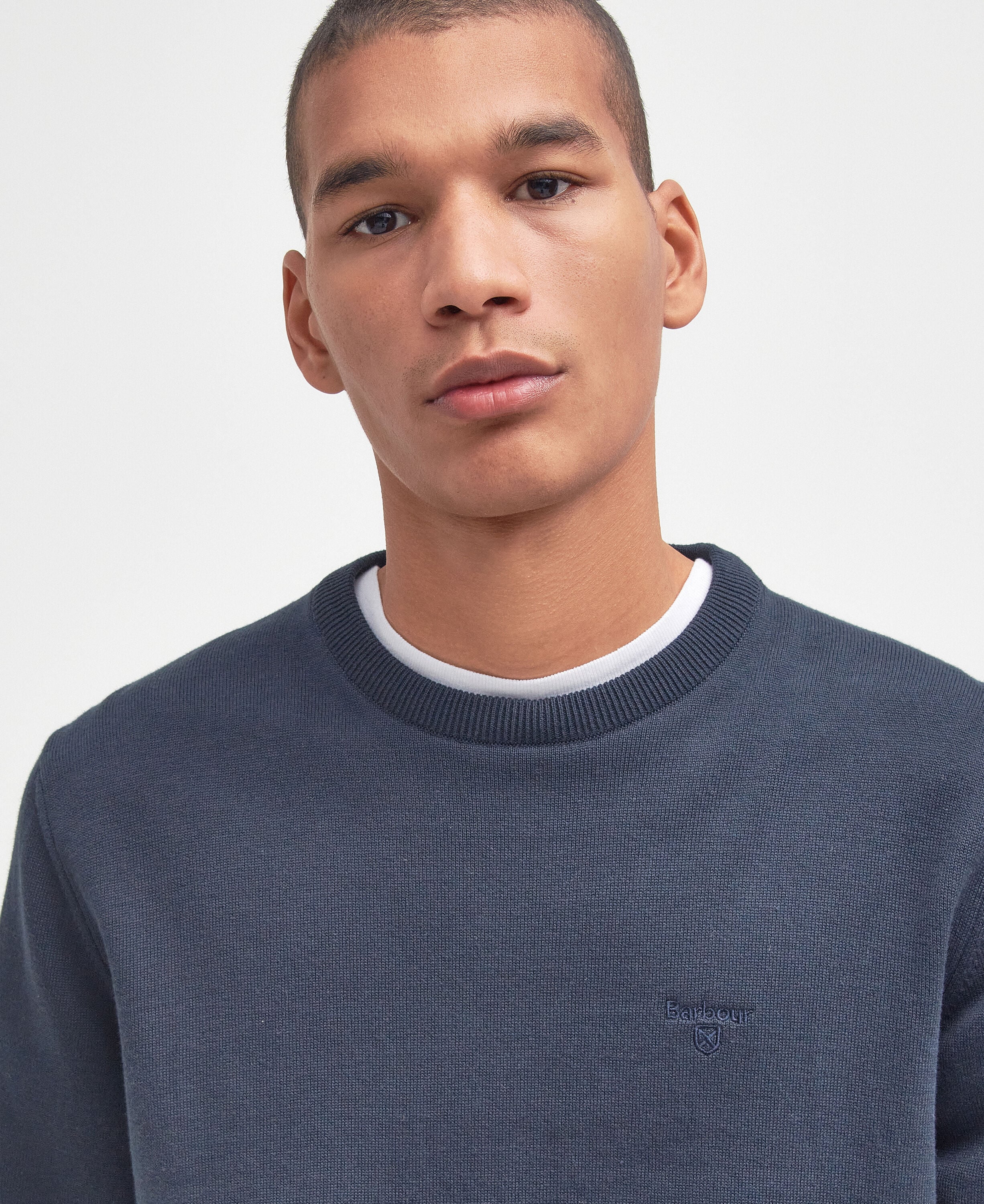 Pima Cotton Crew Neck Jumper Classic Navy
