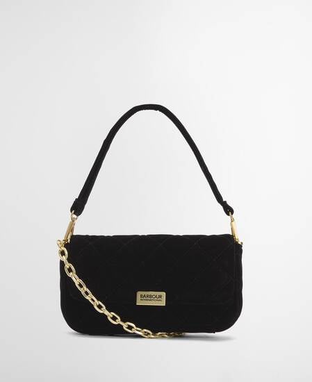 Mini borsa a tracolla trapuntata Soho Velvet Black