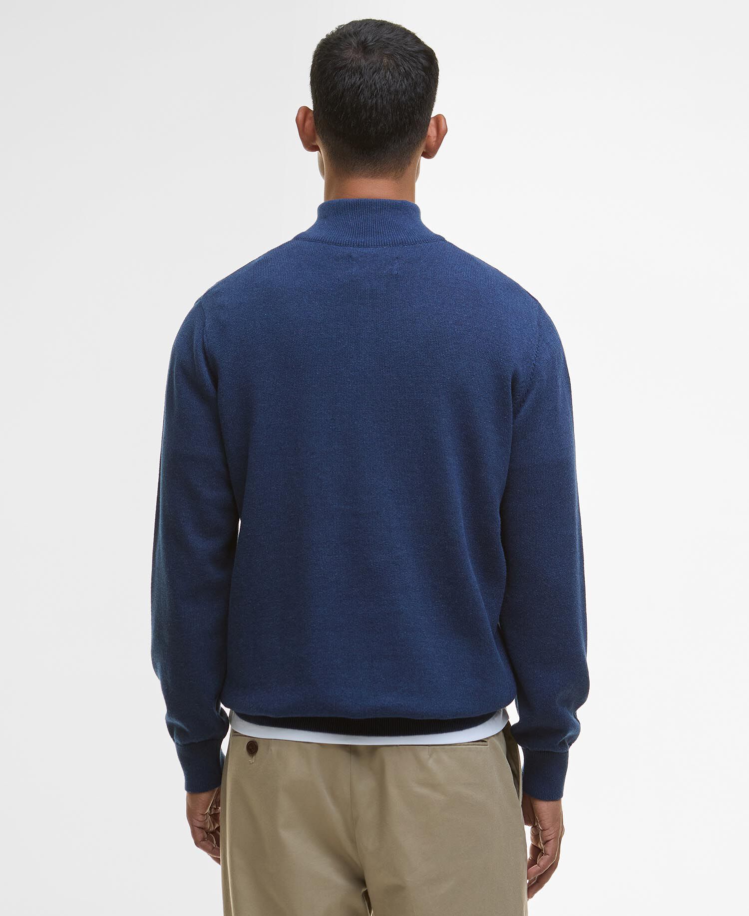 Felpa in cotone con mezza zip Inky Marl